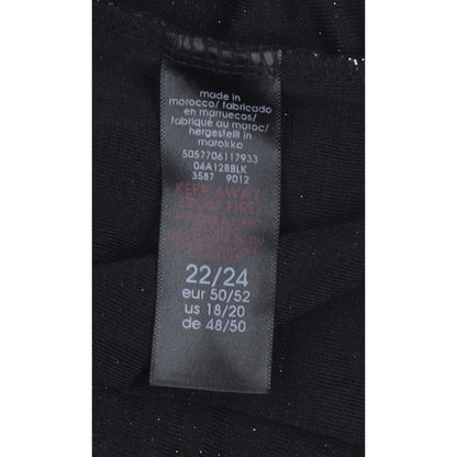 Evans Women Black Glitter Wrap Dress Plus Size 24 Knee Length