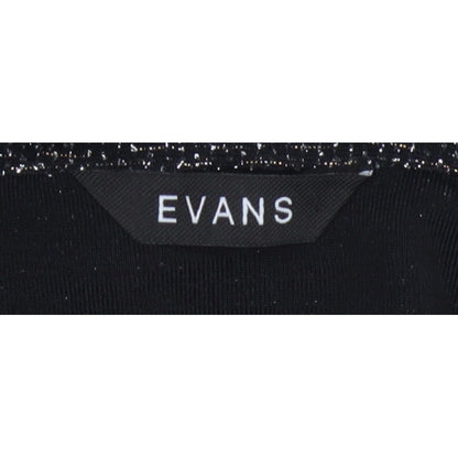Evans Women Black Glitter Wrap Dress Plus Size 24 Knee Length
