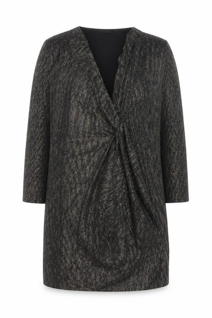 Evans Women Black Glitter Wrap Dress Plus Size 24 Knee Length