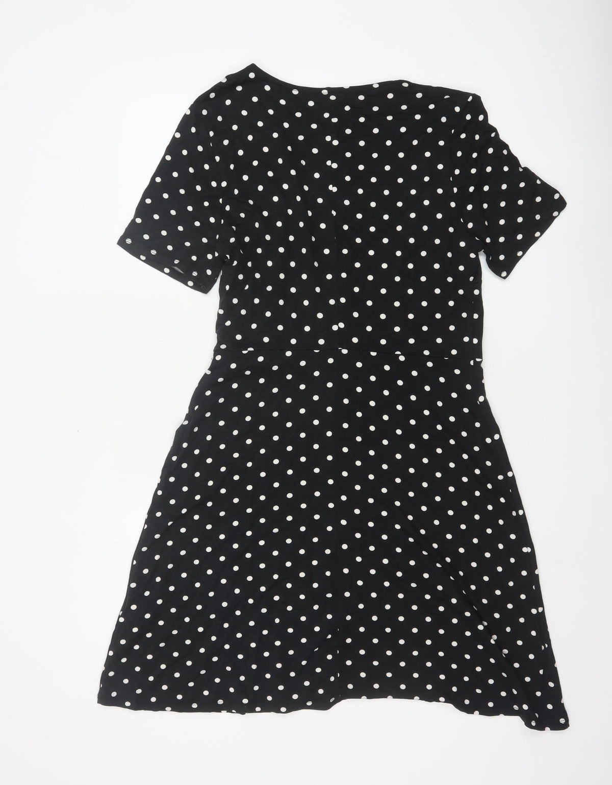 Simply Be Women Black Polka Dot UK 16 Fit & Flare Knee Dress