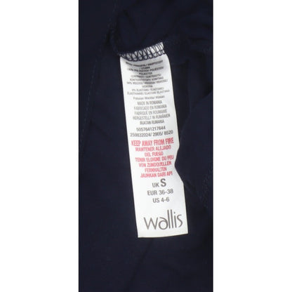 Wallis Women’s Navy Blue Studded Shoulder Sheer Blouse UK S
