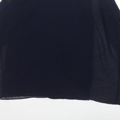 Wallis Women’s Navy Blue Studded Shoulder Sheer Blouse UK S