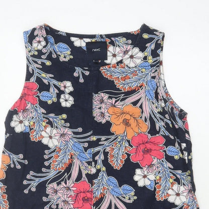 Next Women Multicoloured UK 10 Floral Linen Blend Shift Dress