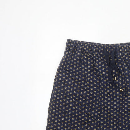 Fat Face Women Blue Floral Lyocell Mini Skirt UK 12 Elastic Waist