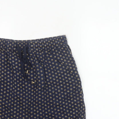Fat Face Women Blue Floral Lyocell Mini Skirt UK 12 Elastic Waist