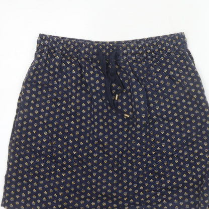Fat Face Women Blue Floral Lyocell Mini Skirt UK 12 Elastic Waist