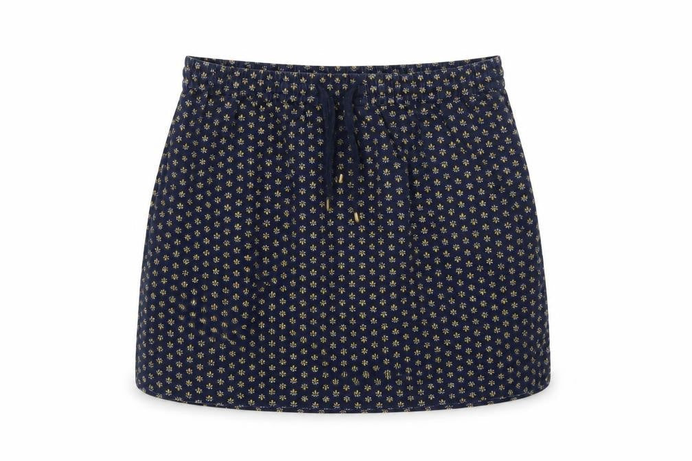 Fat Face Women Blue Floral Lyocell Mini Skirt UK 12 Elastic Waist