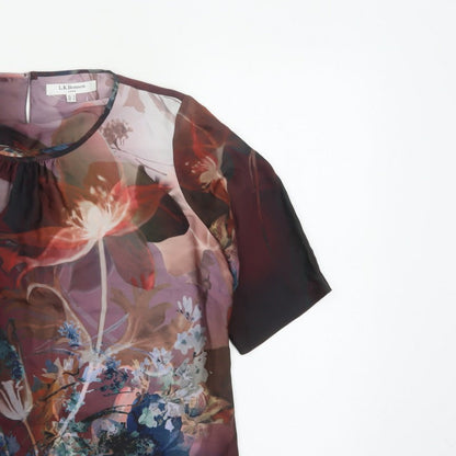 L.K.Bennett Women Multicoloured Floral Flutter Sleeve Blouse UK 16