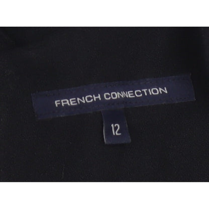 French Connection Women Black UK 12 Pencil Dress Gold Zip Pockets