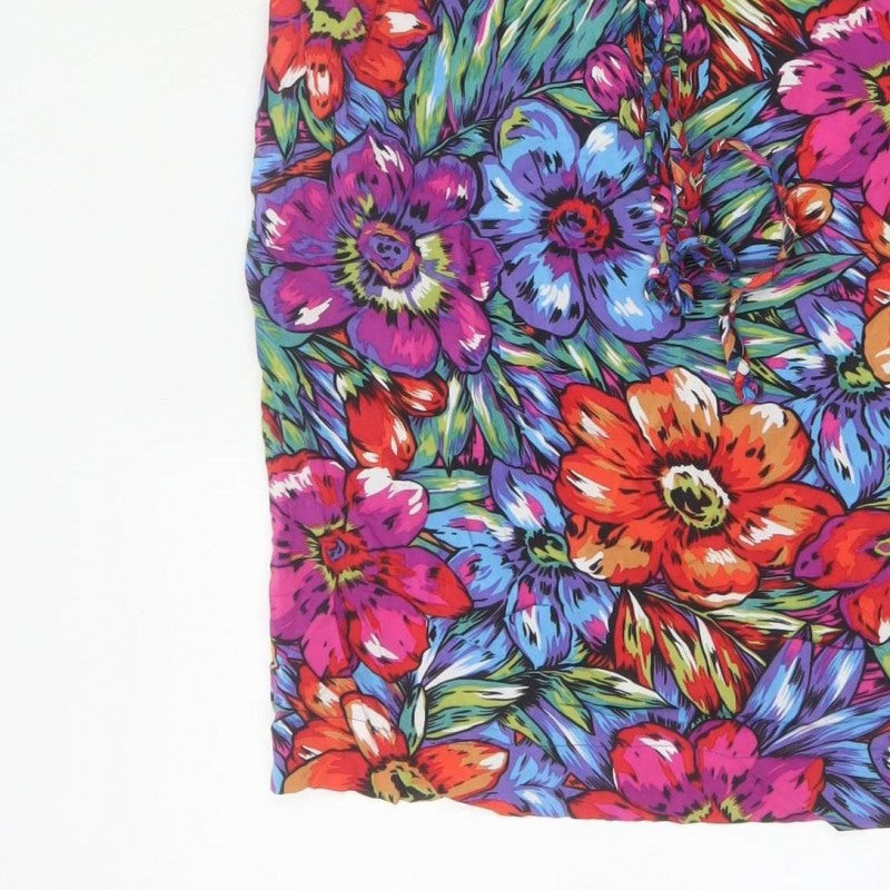 Warehouse Women Multicoloured UK 8 Floral Off Shoulder Bodycon Dress