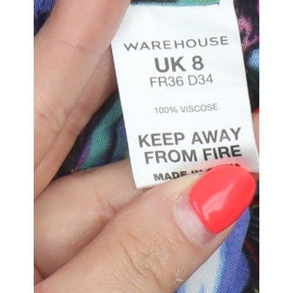 Warehouse Women Multicoloured UK 8 Floral Off Shoulder Bodycon Dress