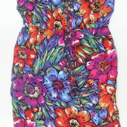 Warehouse Women Multicoloured UK 8 Floral Off Shoulder Bodycon Dress