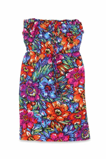 Warehouse Women Multicoloured UK 8 Floral Off Shoulder Bodycon Dress