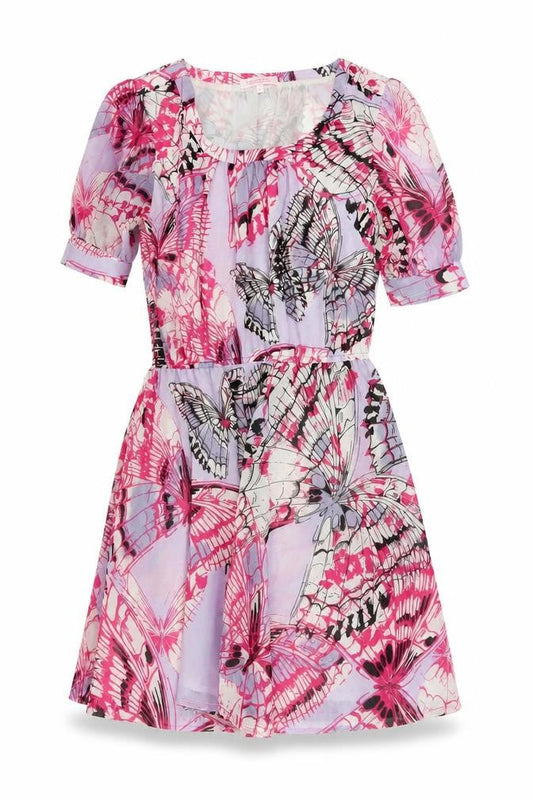Butterfly by Matthew Williamson Women's Pink Butterfly Fit Flare Dress UK 10