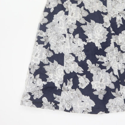 Phase Eight Women Blue Floral A-Line Sleeveless Dress UK 12