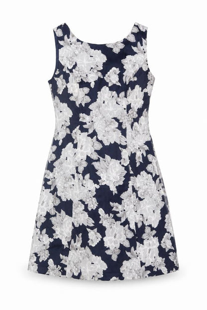 Phase Eight Women Blue Floral A-Line Sleeveless Dress UK 12
