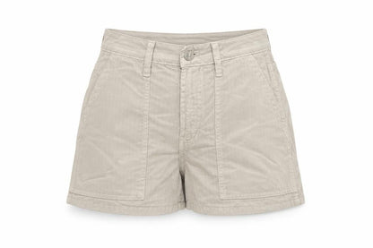 Zara Women Beige UK 6 High Rise Cotton Utility Shorts Pockets