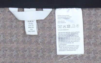 H&M Women Brown XL Houndstooth Straight Pencil Mini Skirt