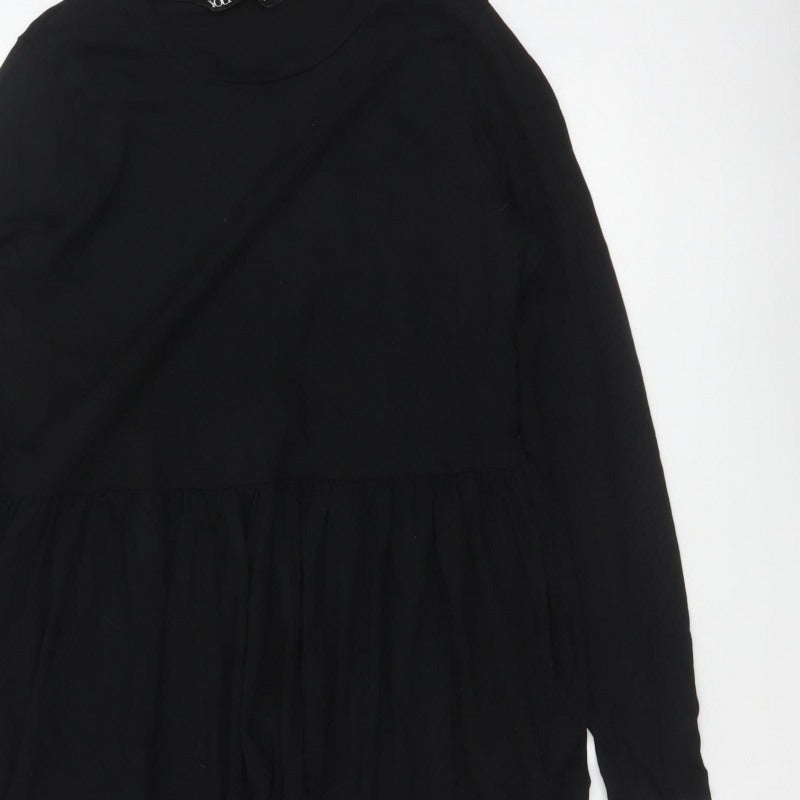 Yours Women’s Black UK 18 Plus Fit & Flare Long Sleeve Dress