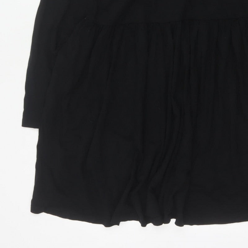 Yours Women’s Black UK 18 Plus Fit & Flare Long Sleeve Dress