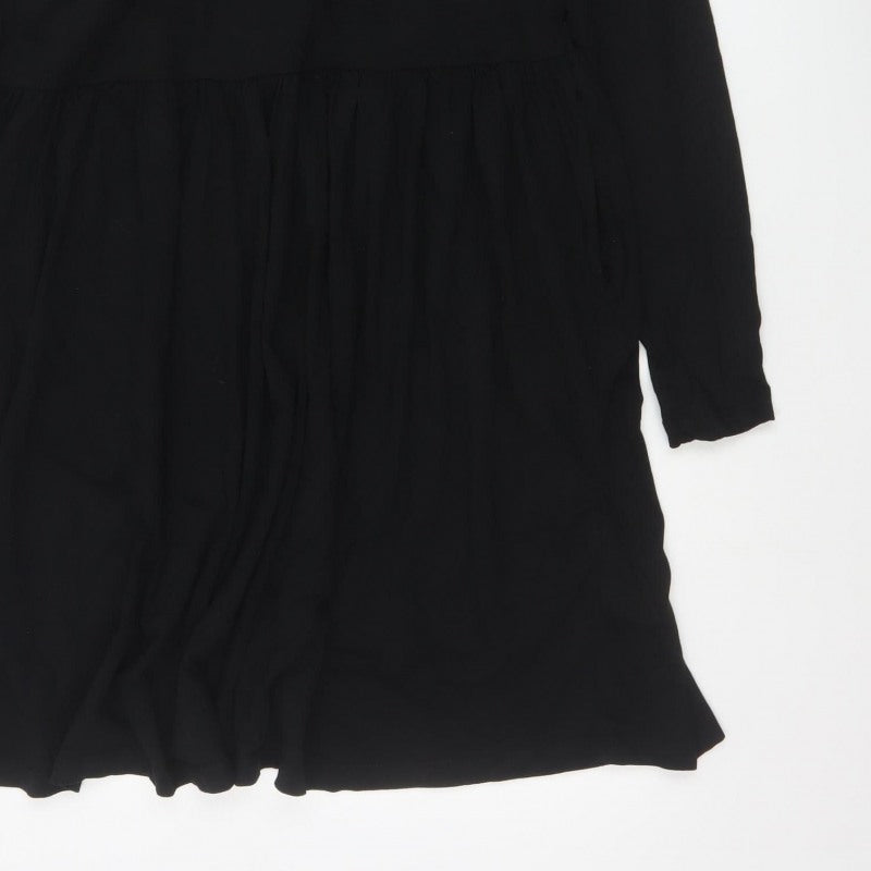 Yours Women’s Black UK 18 Plus Fit & Flare Long Sleeve Dress