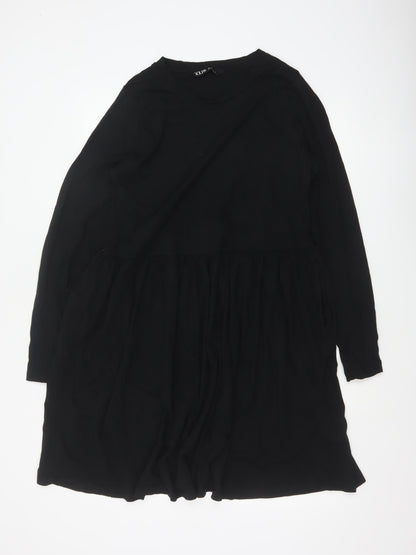 Yours Women’s Black UK 18 Plus Fit & Flare Long Sleeve Dress