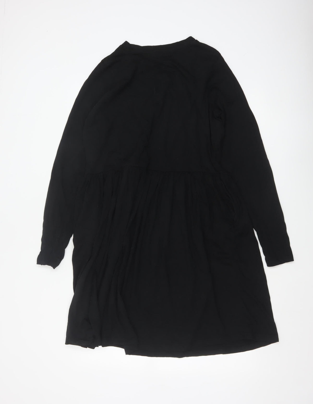 Yours Women’s Black UK 18 Plus Fit & Flare Long Sleeve Dress