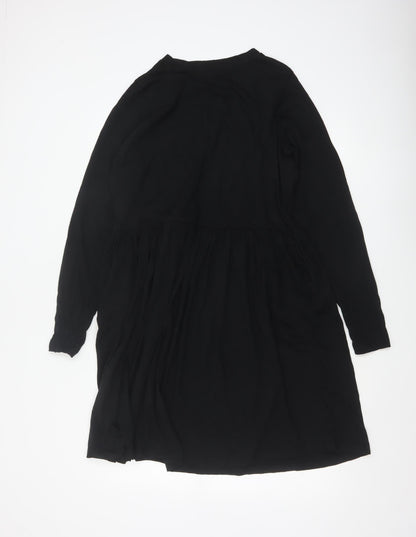 Yours Women’s Black UK 18 Plus Fit & Flare Long Sleeve Dress
