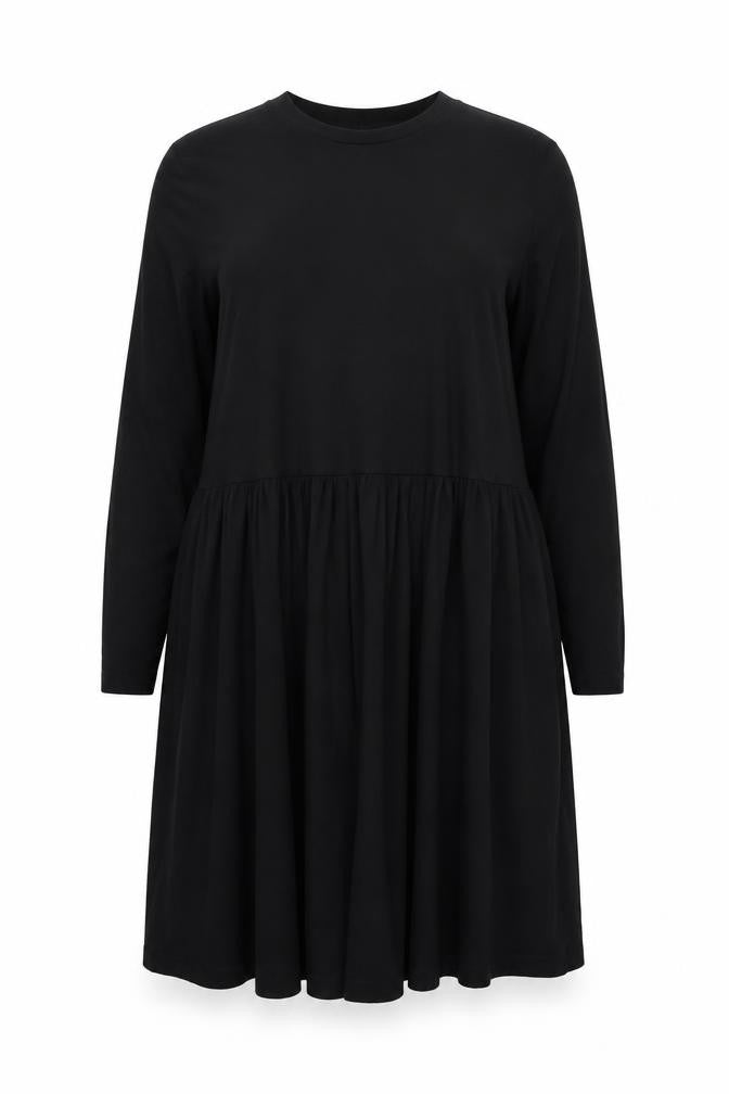 Yours Women’s Black UK 18 Plus Fit & Flare Long Sleeve Dress