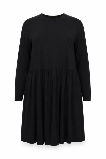 Yours Women’s Black UK 18 Plus Fit & Flare Long Sleeve Dress