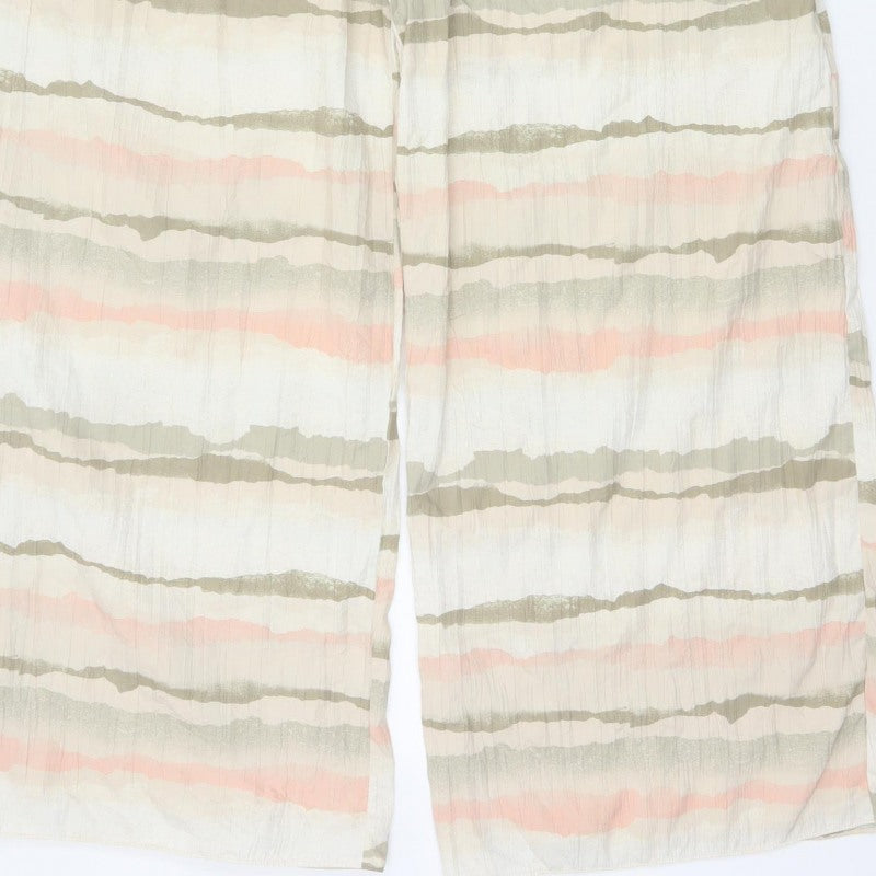 French Connection Women’s Multicoloured M Wide-Leg Striped Trousers