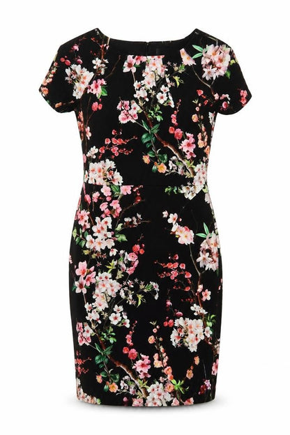 Coast Women’s Black Floral UK 10 Knee Length Sheath Dress