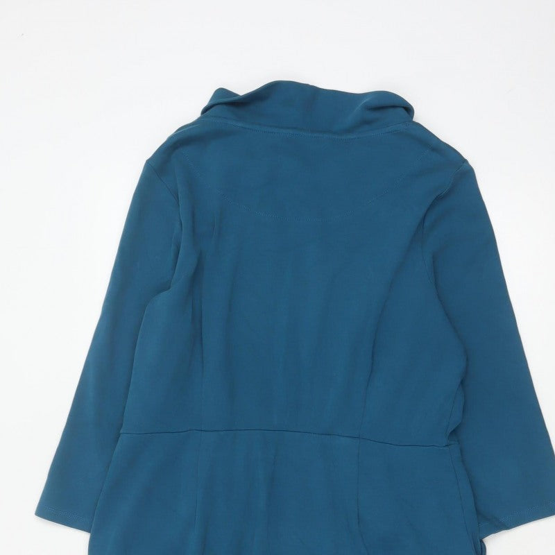 Seasalt Cornwall Women Blue UK 14 Cleats Shift Dress Cowl Neck Pockets