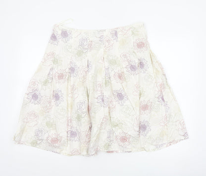 Rocha John Rocha Women’s Ivory Floral A-Line Knee Length Skirt UK 16