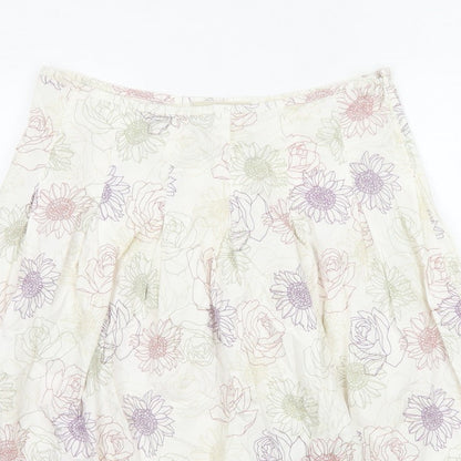 Rocha John Rocha Women’s Ivory Floral A-Line Knee Length Skirt UK 16