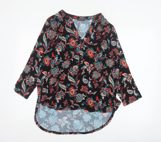 Roman Women’s Multicoloured Floral V-Neck Tunic Blouse Size 14