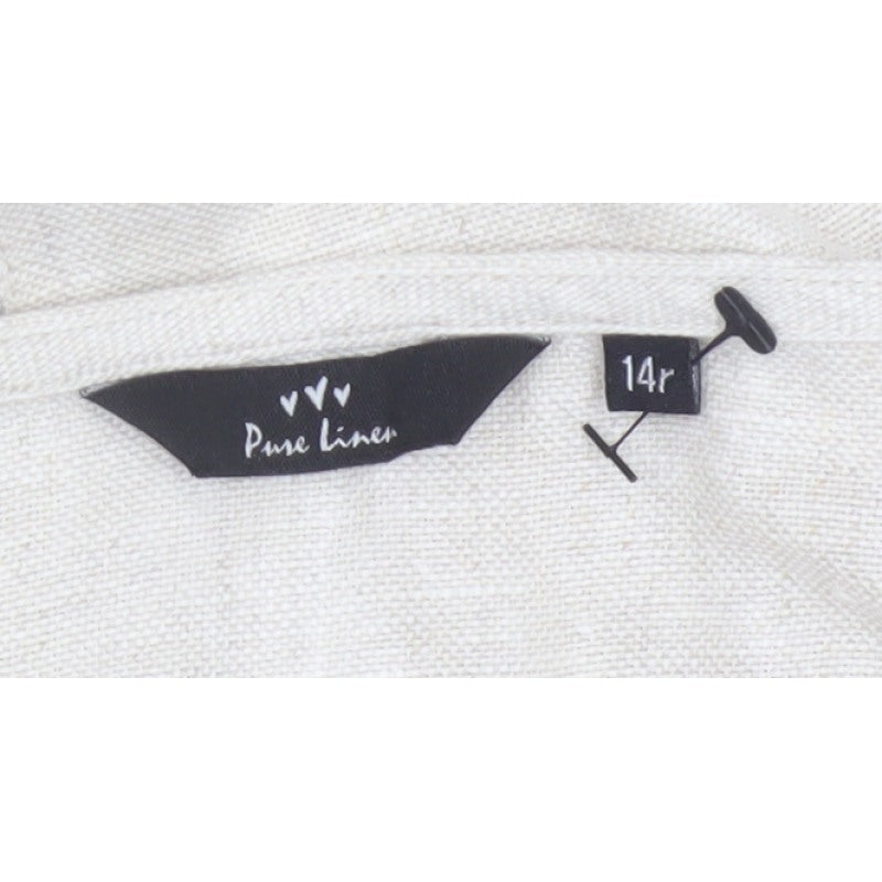 George Women Ivory UK 14 Pure Linen Peasant Long Lace Ruffle Skirt