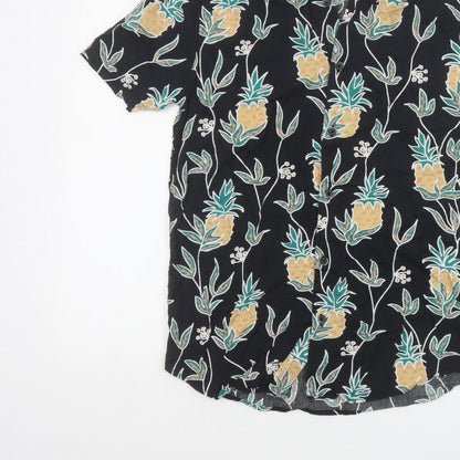 Limited Edition Men’s S Black Pineapple Hawaiian Short Sleeve Shirt