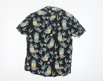 Limited Edition Men’s S Black Pineapple Hawaiian Short Sleeve Shirt