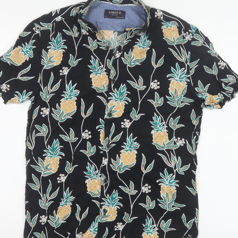 Limited Edition Men’s S Black Pineapple Hawaiian Short Sleeve Shirt
