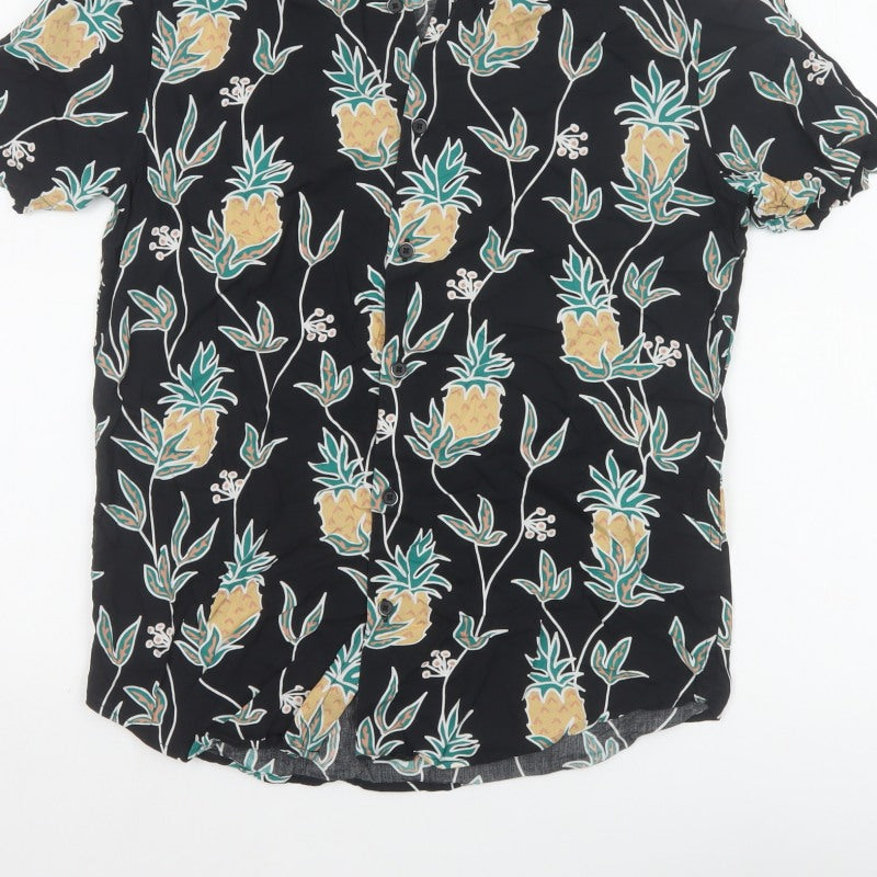 Limited Edition Men’s S Black Pineapple Hawaiian Short Sleeve Shirt