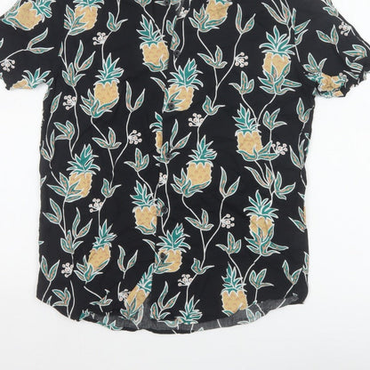 Limited Edition Men’s S Black Pineapple Hawaiian Short Sleeve Shirt