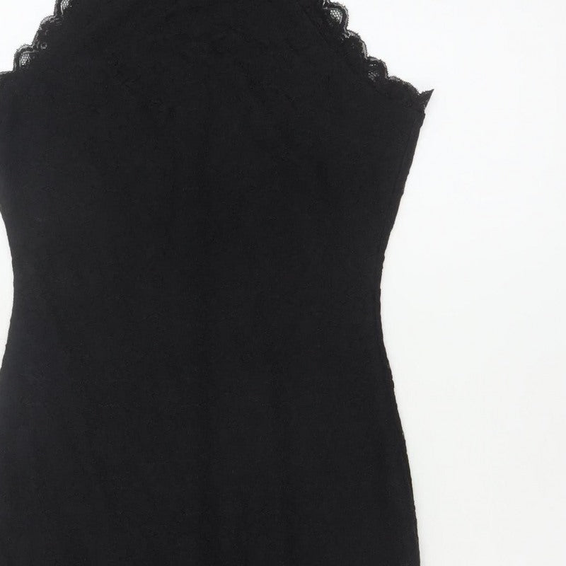 New Look Women’s Black Lace Bodycon Knee Length Dress UK 6