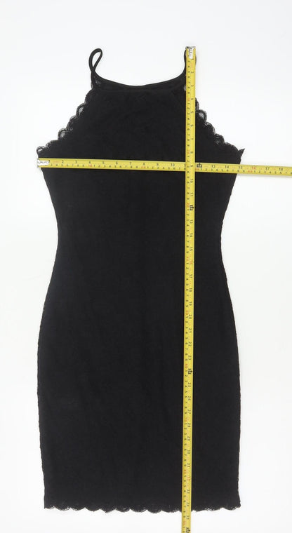 New Look Women’s Black Lace Bodycon Knee Length Dress UK 6