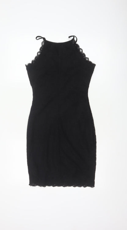 New Look Women’s Black Lace Bodycon Knee Length Dress UK 6