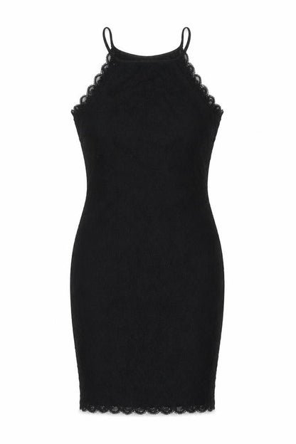 New Look Women’s Black Lace Bodycon Knee Length Dress UK 6