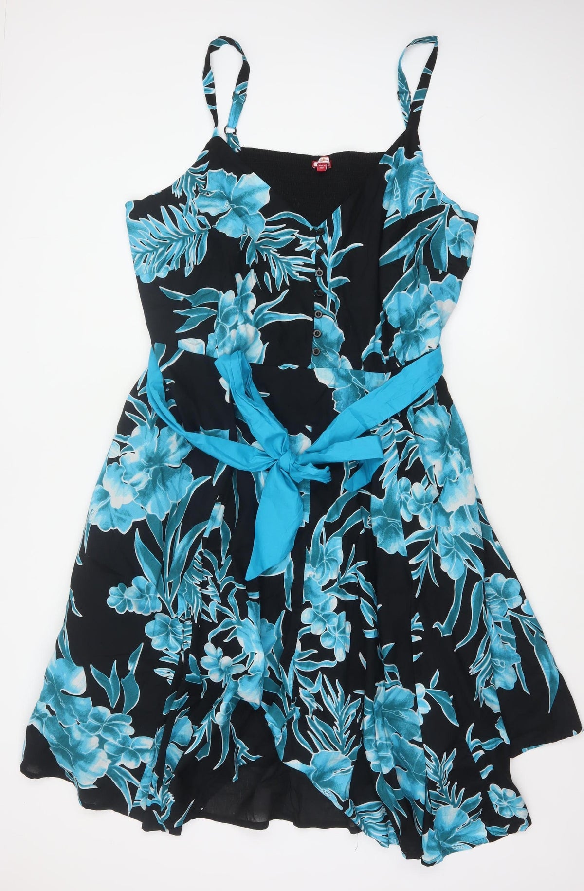 Joe Browns Women Blue Floral Fit & Flare Cotton Dress UK 28