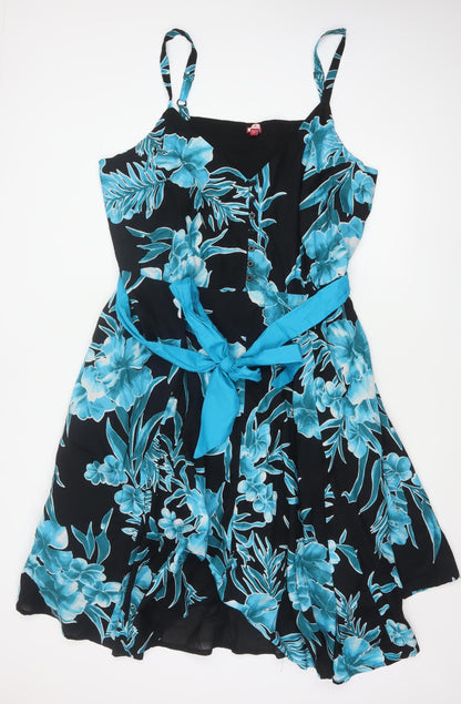 Joe Browns Women Blue Floral Fit & Flare Cotton Dress UK 28