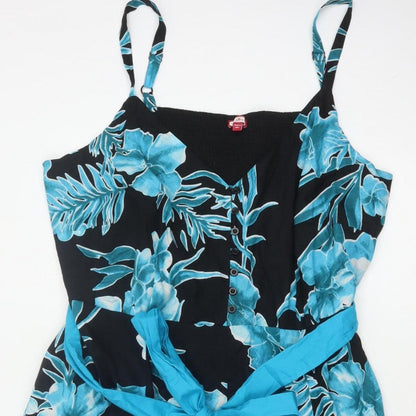 Joe Browns Women Blue Floral Fit & Flare Cotton Dress UK 28
