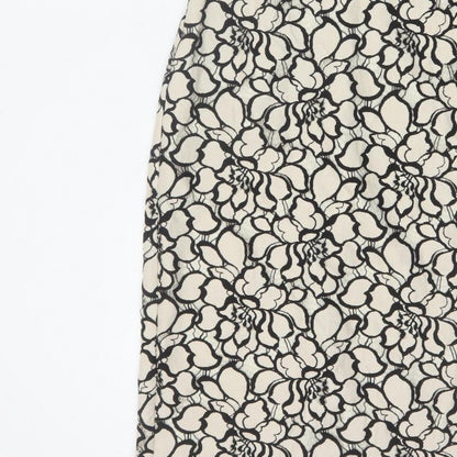 H&M Women Ivory Black Floral Lace Sheath Dress UK 6 Wedding Party